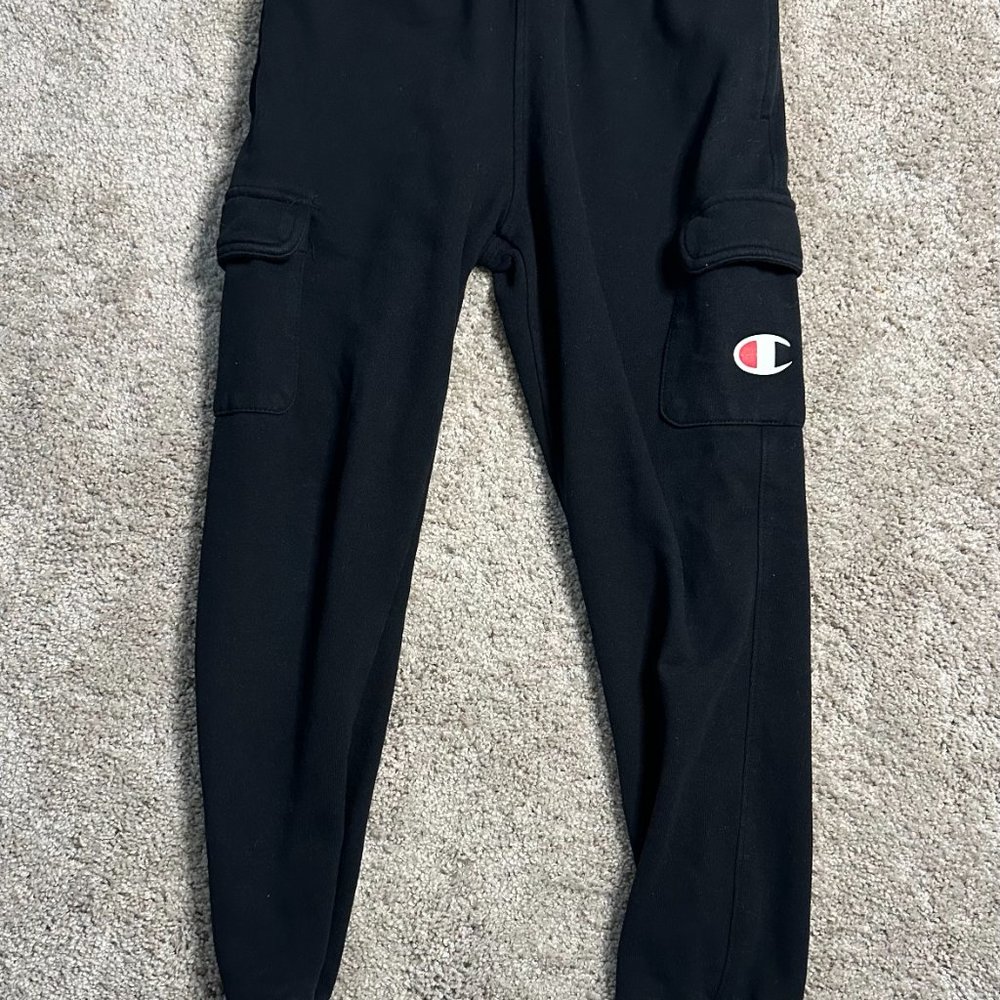 🖤 Black Champion Sweatpants with Cargo Pockets Size Large (Boys) 🖤